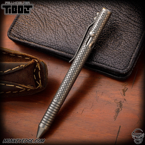 Fellhoelter TiBolt Pen - Titanium Tumbled Baby Dragon w/Rings