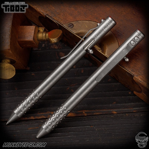 Fellhoelter TiBolt Pen - Titanium Tumbled w/Dot Grip