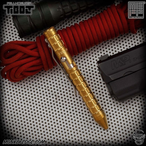Fellhoelter TiNyBolt - Brass Tumbled Monkey Edge FRAG Pattern