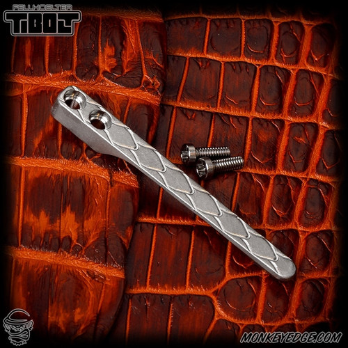 Fellhoelter TiNyBolt Machined Clip - Titanium Tumbled Dragon