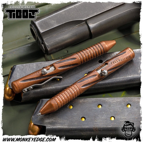Fellhoelter TiNyBolt Pen - Copper Fluted Spiral Vintage Finish