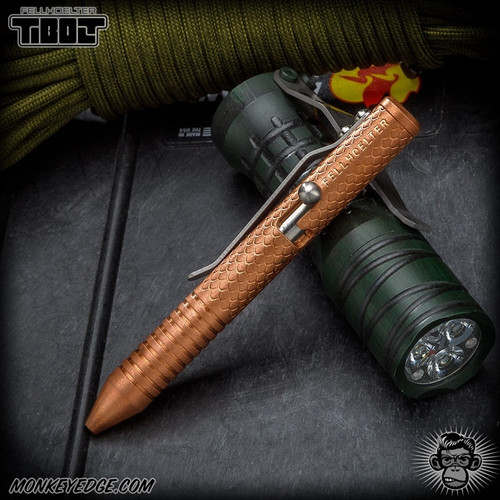 Fellhoelter TiNyBolt Pen - Copper Tumbled Baby Dragon w/Rings (KW0230-MB686)