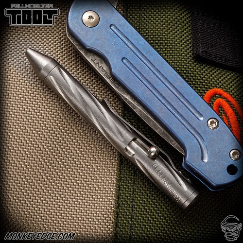 Fellhoelter TiNyBolt Pen - Titanium Tumbled Spiral Fluted