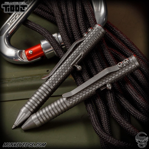 Fellhoelter TiNyBolt Pen - Titanium Two Tone Tumbled Baby Dragon w/Rings