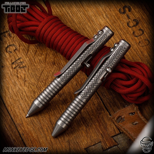 Fellhoelter TiNyBolt Pen - Titanium Two Tone Tumbled Celtic w/Rings