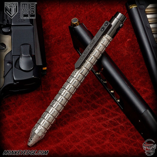 Nottingham Tactical: Standard Pen - Damasteel/Zirconium Monkey Edge FRAG Pattern - Double Lock