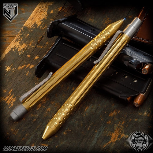Nottingham Tactical: G2 Full Size Pen - Brass Tumbled Straight Fluted w/Dots - TiClicker