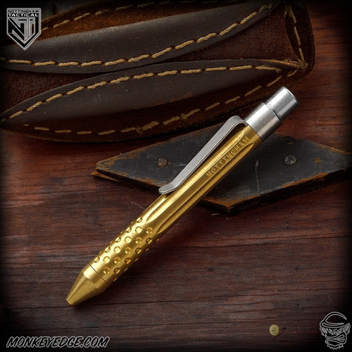 Nottingham Tactical: G2 Mini Pen - Brass Tumbled Straight Fluted w/Dots - TiClicker