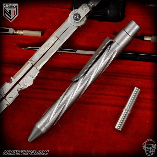 Nottingham Tactical: G2 Mini Pen - Titanium Tumbled Spiral Fluted - TiClicker