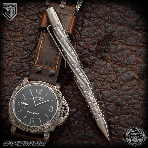 Nottingham Tactical: Standard Pen - Titanium Satin Spiral Fluted/Spiral Dots - TiClicker