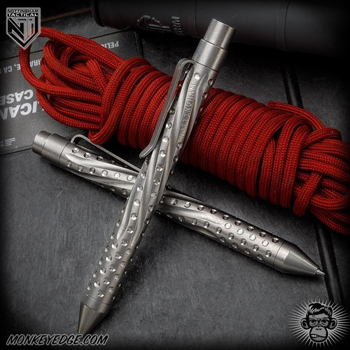 Nottingham Tactical: Standard Pen - Titanium Tumbled Spiral Fluted/Spiral Dots - TiClicker