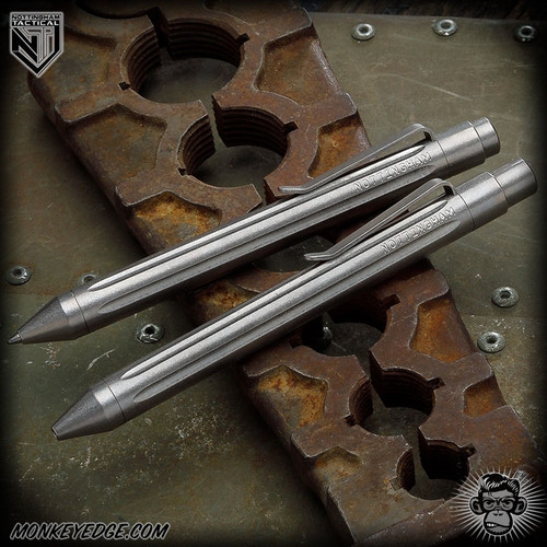 Nottingham Tactical: Standard Pen - Titanium Tumbled Straight Fluted - TiClicker