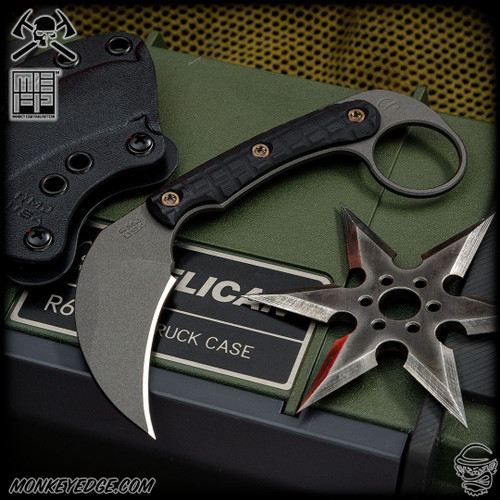 RMJ Tactical Fixed Blade: Korbin - Tungsten Monkey Edge FRAG Pattern