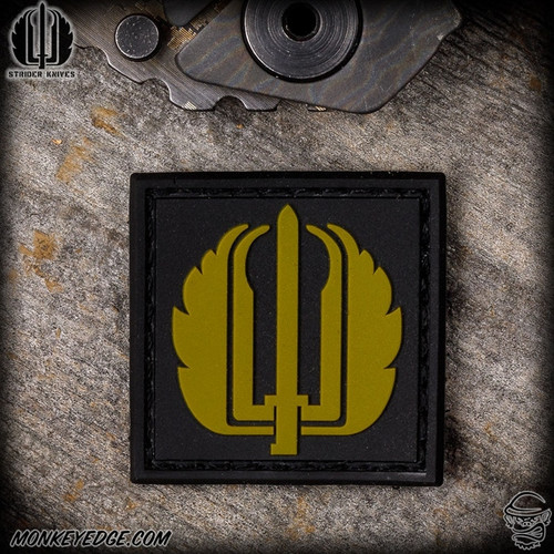 Strider Knives Patch: Mini Strider Logo - OD Green/Black