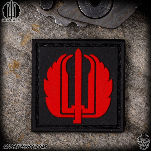 Strider Knives Patch: Mini Strider Logo - Red/Black