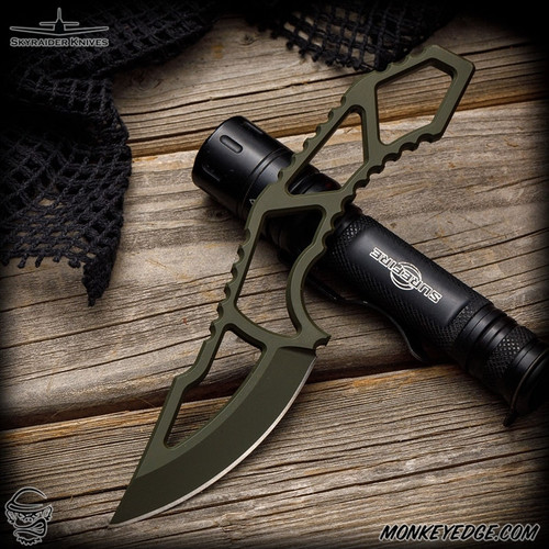 Skyraider Knives: SRK-1 Skinner Fixed Blade - OD Green Cerakote