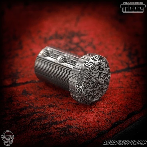 Fellhoelter TiBolt End Cap - Damasteel Bluetongue (Dark)