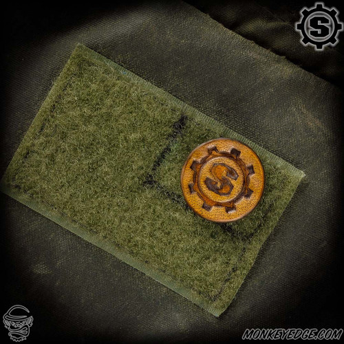 Starlingear Leather Patch: Small S-Gear - Tan