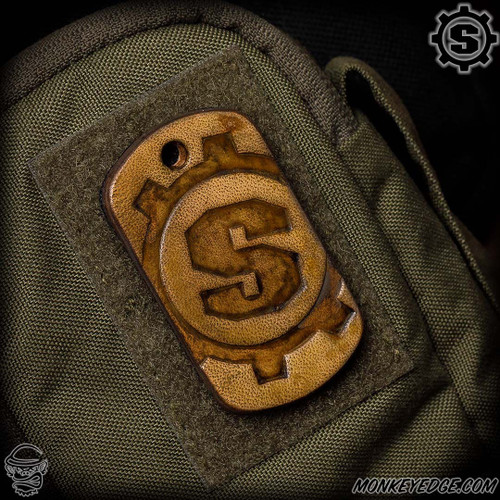Starlingear Leather Patch: Dog Tag S-Gear - Tan (SG3353)