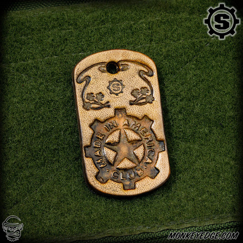 Starlingear Leather Patch: Dog Tag MIAC - Tan