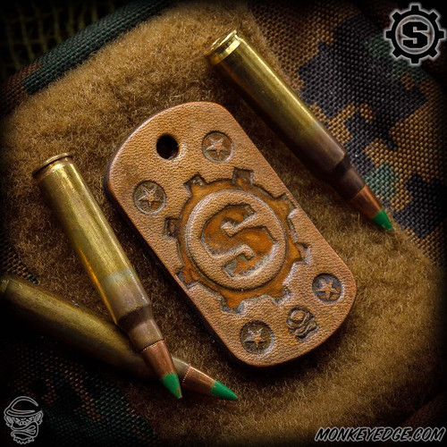 Starlingear Leather Patch: Dog Tag S-Gear - Tan (SG3365)