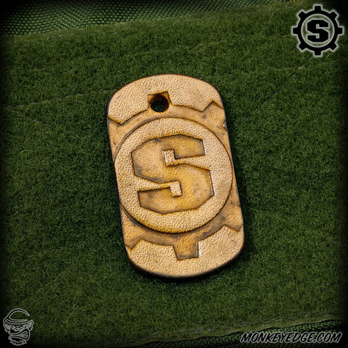 Monkey Edge - Starlingear Leather Patch: Dog Tag S-Gear - Tan