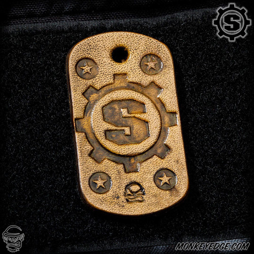 Starlingear Leather Patch: Dog Tag S-Gear - Tan (SG3351)
