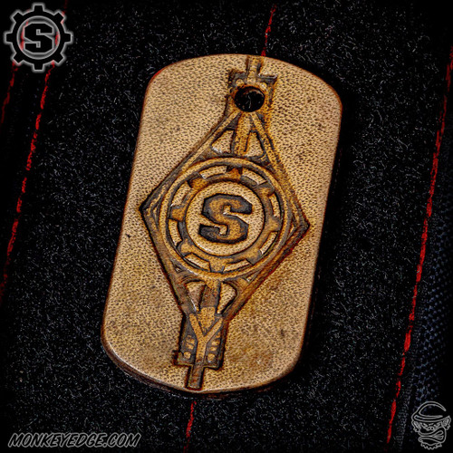 Starlingear Leather Patch: Dog Tag Vintage S-Gear - Tan