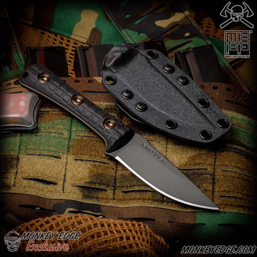 RMJ Tactical Fixed Blade: Utsidihi - Tungsten Monkey Edge FRAG Pattern