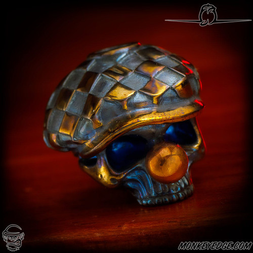 Dmitry Streltsov Bead: Lucky Clown - Cobalt/Copper