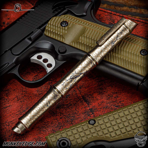 Dmitry Streltsov Pen: Kamikaze - Sakura Engraved Satin/Blue