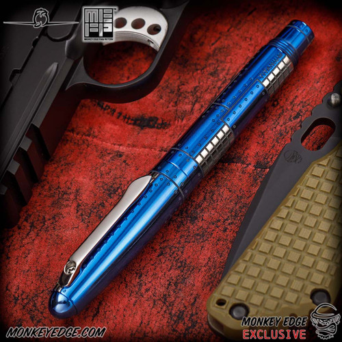 Dmitry Streltsov Pen: Ace - Titanium Polished/Blue Monkey Edge FRAG Pattern (DSP0373-MQ162)
