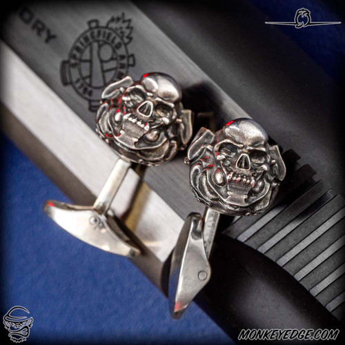 Dmitry Streltsov Cuff Links: Froggy Skull - Silver