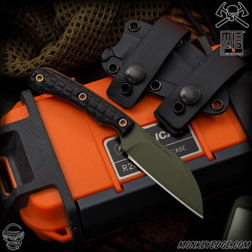RMJ Tactical Fixed Blade: COHO - Sniper Green Monkey Edge FRAG Pattern