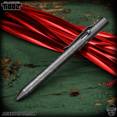 Fellhoelter TiBolt Pen - Titanium Tumbled Dirty Mud Flap Girl