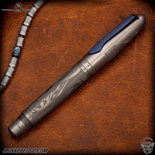 Dmitry Streltsov Pen: Ace Shark - Titanium Matte/Blue (DSP0378-MQ171)