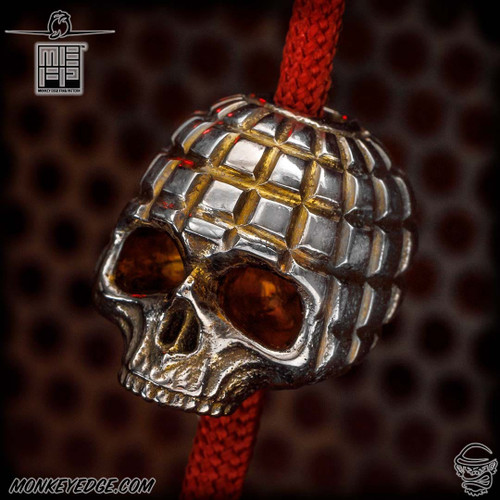 Dmitry Streltsov Bead: Lucky MEFP - Titanium Satin/Bronze Monkey Edge FRAG Pattern