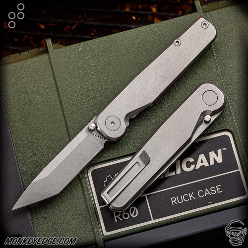 Tactile Knife Co: Rockwall Folder Tanto - Stonewashed/Smooth