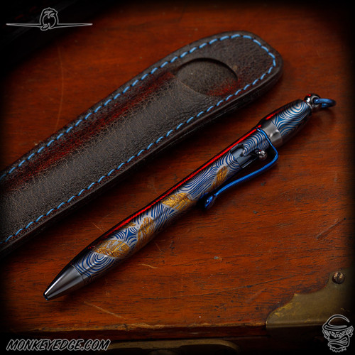 Dmitry Streltsov Pen: Amelia - Titanium Damask Quill Engraved