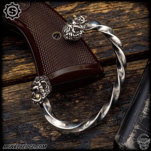 Starlingear Bracelet: Boss Chimp Twisted Bangle - Silver/Brass
