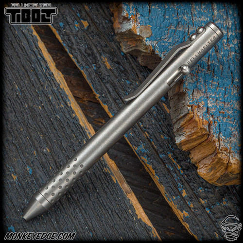 Fellhoelter TiBolt Pen - Titanium Two Tone Tumbled w/Dot Grip