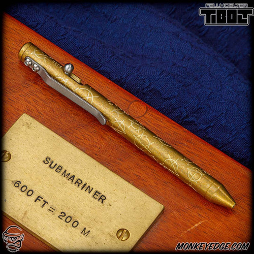Fellhoelter TiBolt Pen - Brass Tumbled Anarchy