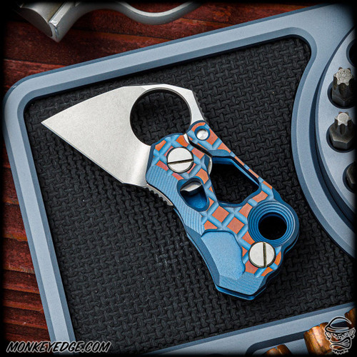 Alexey Konygin Microhierax Slipjoint - Blue/Bronze Monkey Edge FRAG Pattern