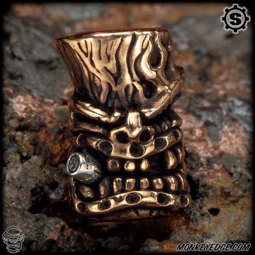 Starlingear Bead: Thug Tiki w/Cigar - Copper/Silver