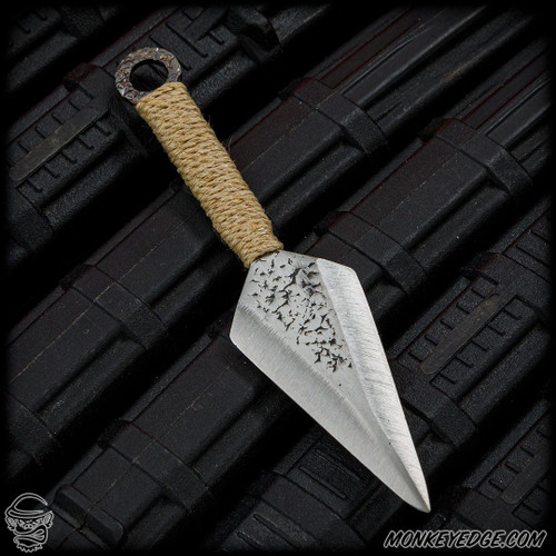 Japanese Kunai Paper Knife: Hand-Forged w/Cord Wrap