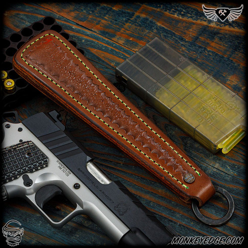 Chattanooga Leather Works: RMJ Tactical Nap Hammer - Brown/Green Embossed