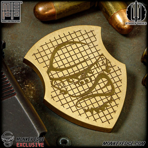 Strider Knives Shield Medallion - Brass Monkey Edge FRAG Pattern