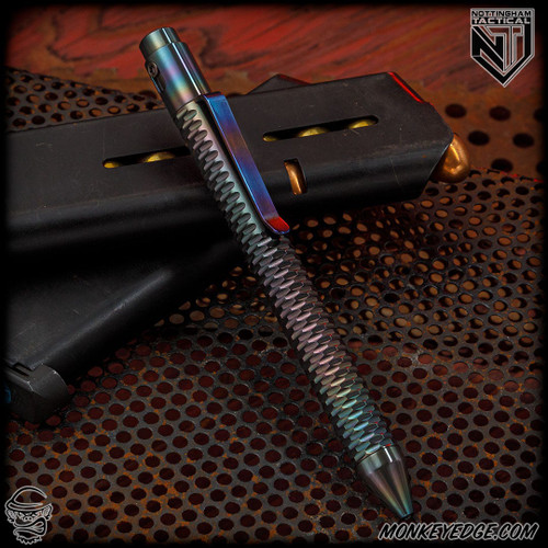 Nottingham Tactical Pen: Standard - Zirconium Carved - Single Lock