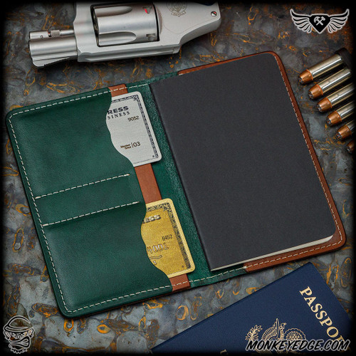 Chattanooga Leather Morrow Journal Wallet - Green/Brown