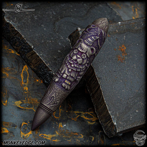 Dmitry Streltsov Pen: Zeppelin - Titanium Bad Teddy Hand Engraved Purple